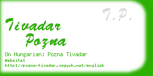 tivadar pozna business card